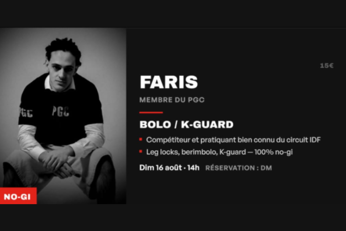 Séminaire No-Gi avec Faris – MatsForMembers (Paris)