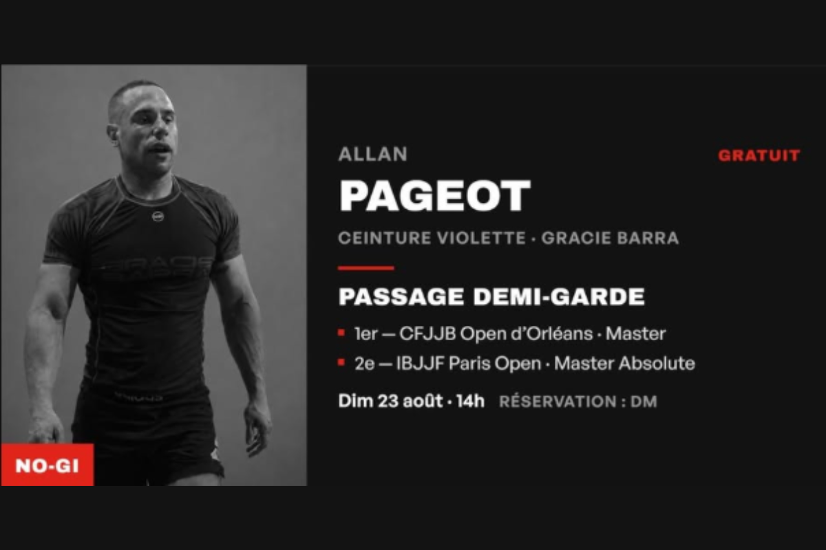 Stage No-Gi avec Allan Pageot à MATSFORMEMBERS – Paris (75)